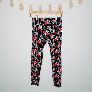 MINKPINK MOVE Capri Leggings Black Floral Sz S